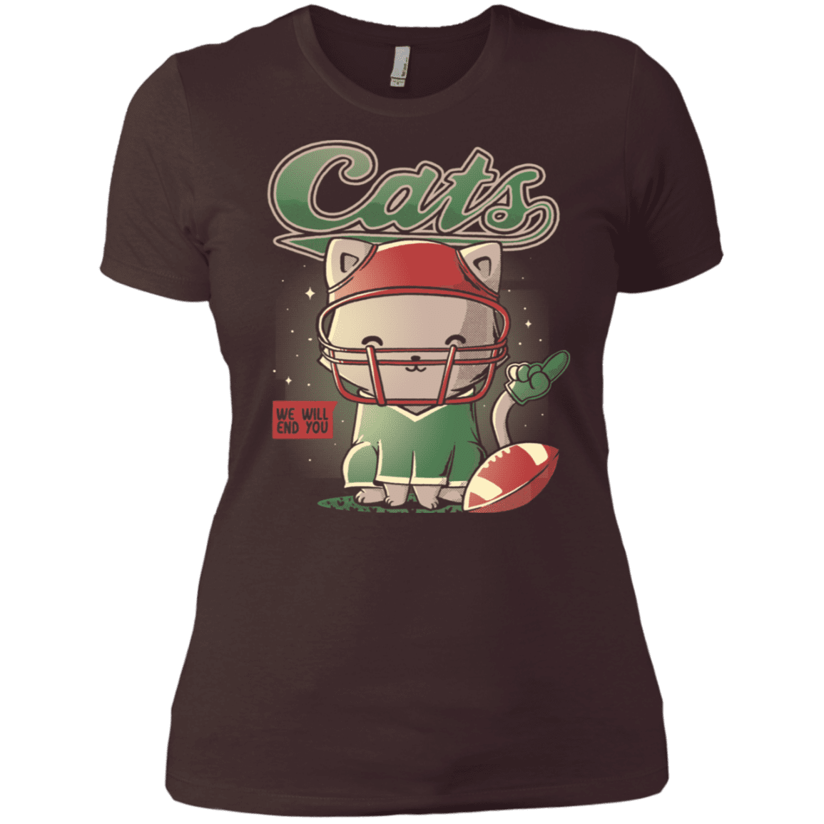 T-Shirts Dark Chocolate / X-Small Cats Football Women's Premium T-Shirt