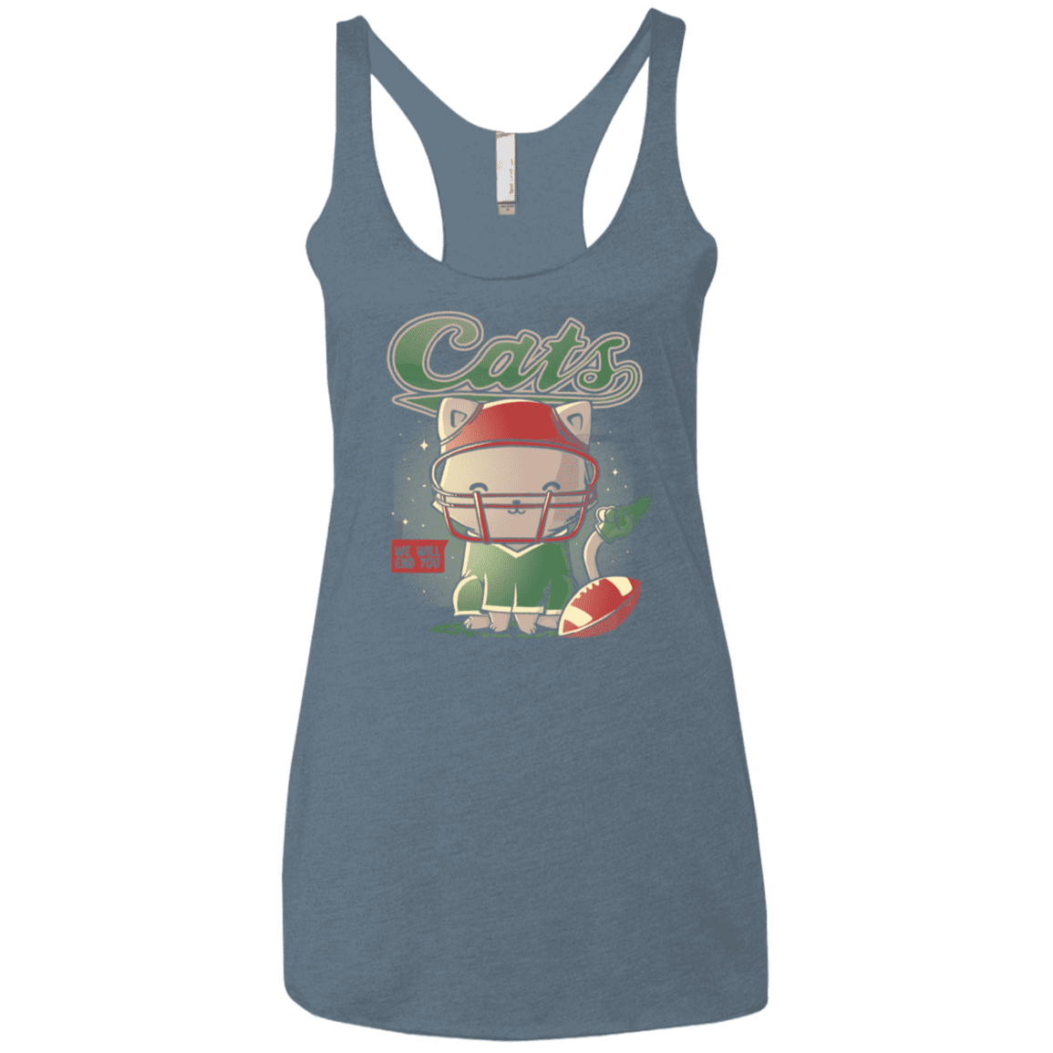 T-Shirts Indigo / X-Small Cats Football Women's Triblend Racerback Tank