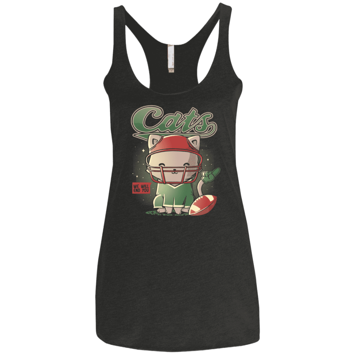 T-Shirts Vintage Black / X-Small Cats Football Women's Triblend Racerback Tank