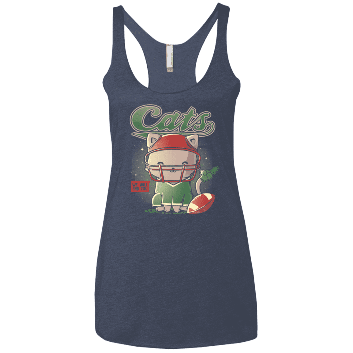 T-Shirts Vintage Navy / X-Small Cats Football Women's Triblend Racerback Tank