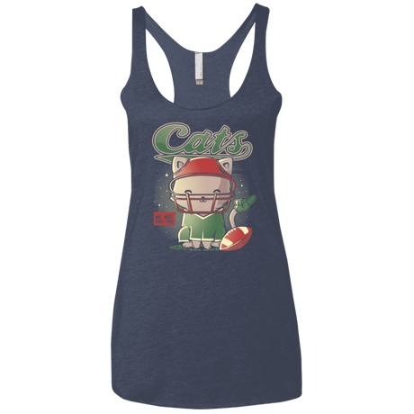 T-Shirts Vintage Navy / X-Small Cats Football Women's Triblend Racerback Tank