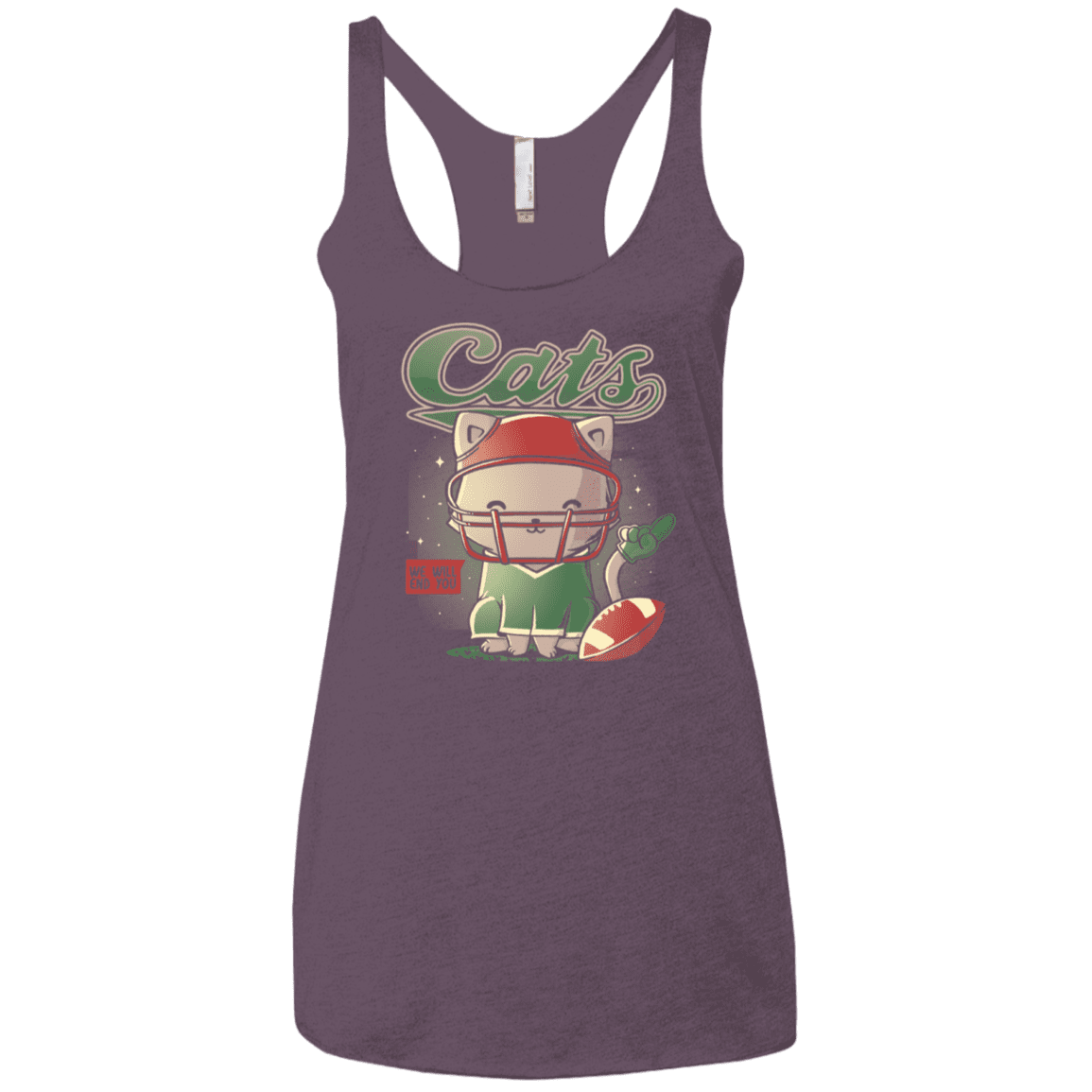 T-Shirts Vintage Purple / X-Small Cats Football Women's Triblend Racerback Tank