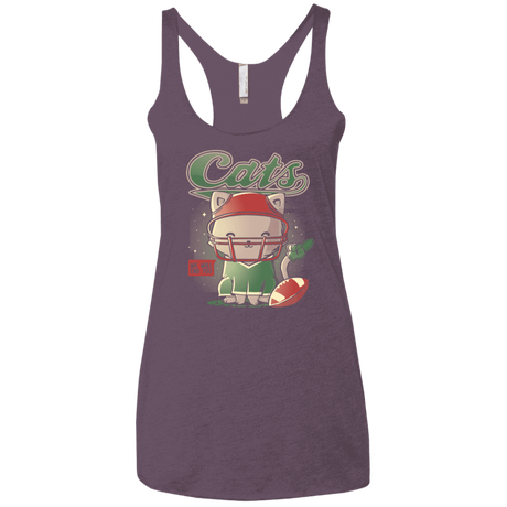T-Shirts Vintage Purple / X-Small Cats Football Women's Triblend Racerback Tank