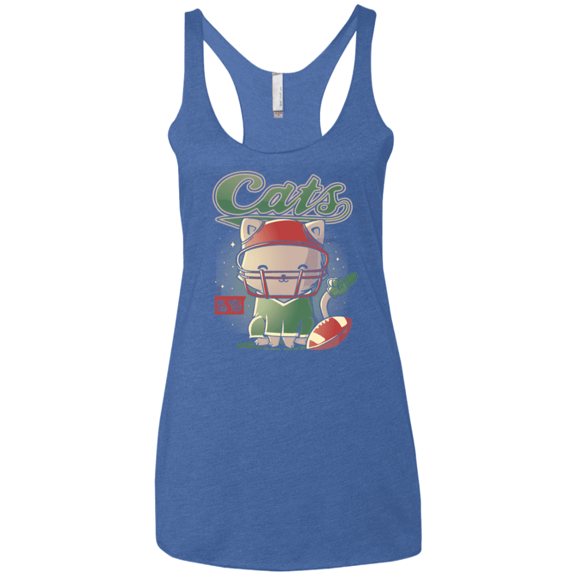 T-Shirts Vintage Royal / X-Small Cats Football Women's Triblend Racerback Tank
