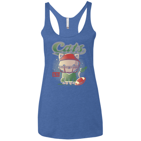 T-Shirts Vintage Royal / X-Small Cats Football Women's Triblend Racerback Tank