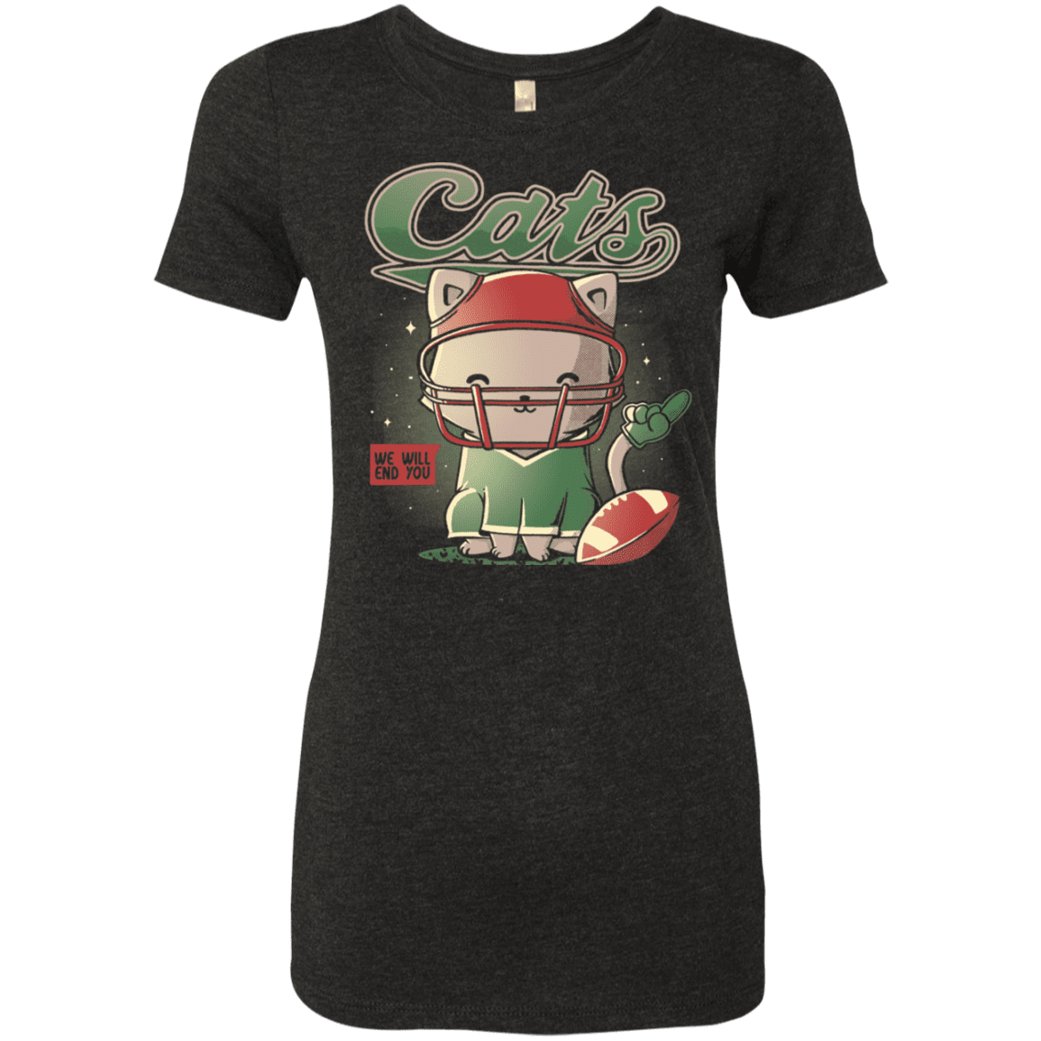 T-Shirts Vintage Black / S Cats Football Women's Triblend T-Shirt