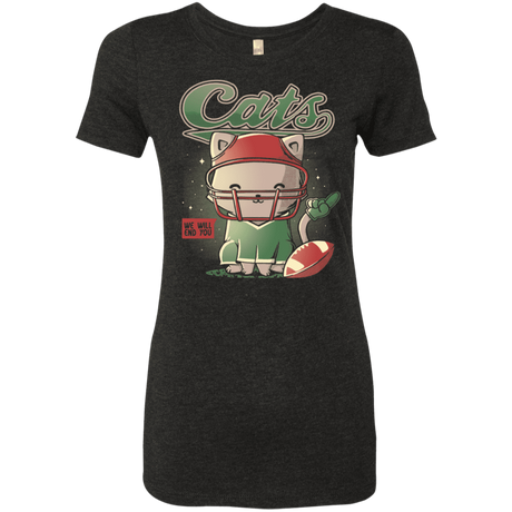 T-Shirts Vintage Black / S Cats Football Women's Triblend T-Shirt