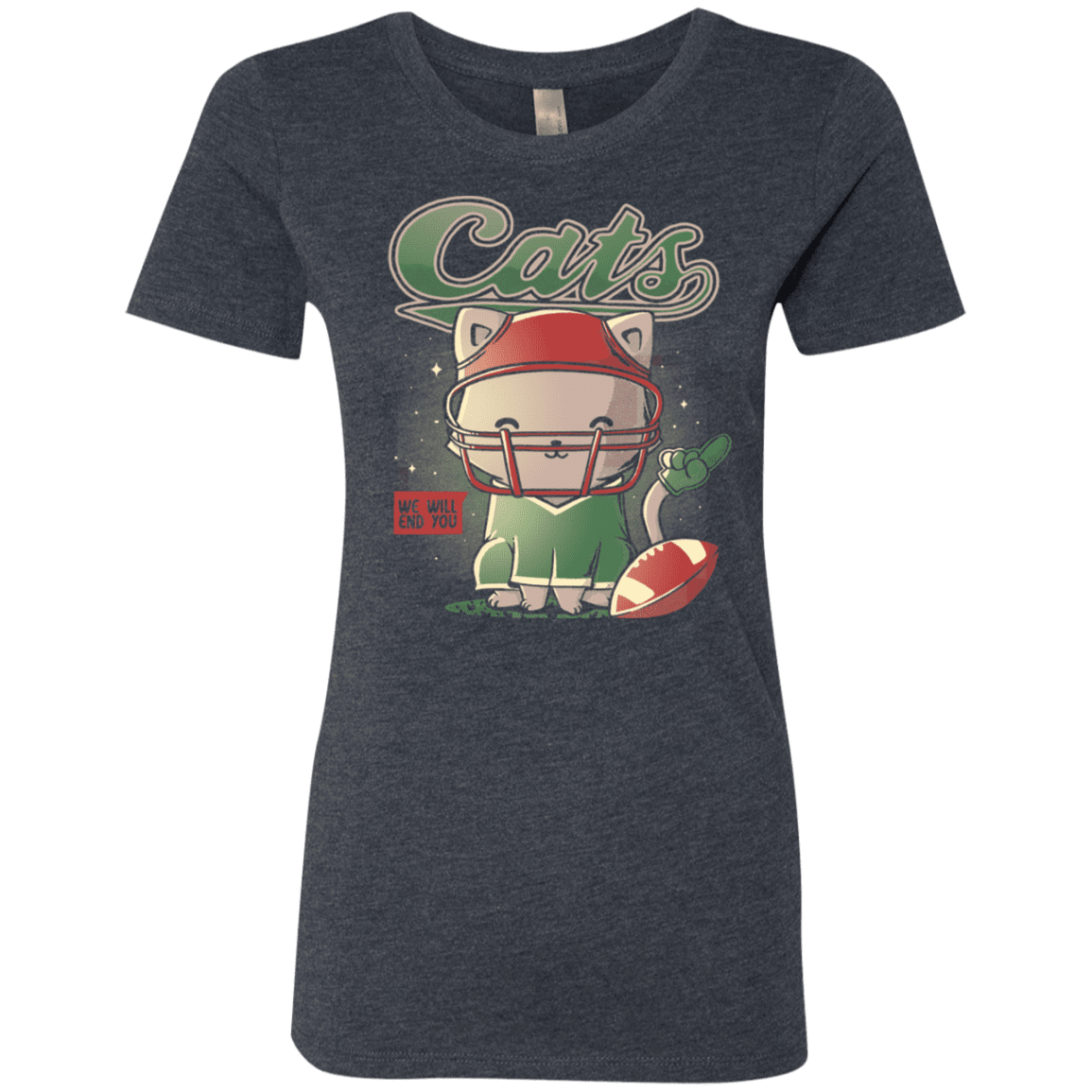 T-Shirts Vintage Navy / S Cats Football Women's Triblend T-Shirt