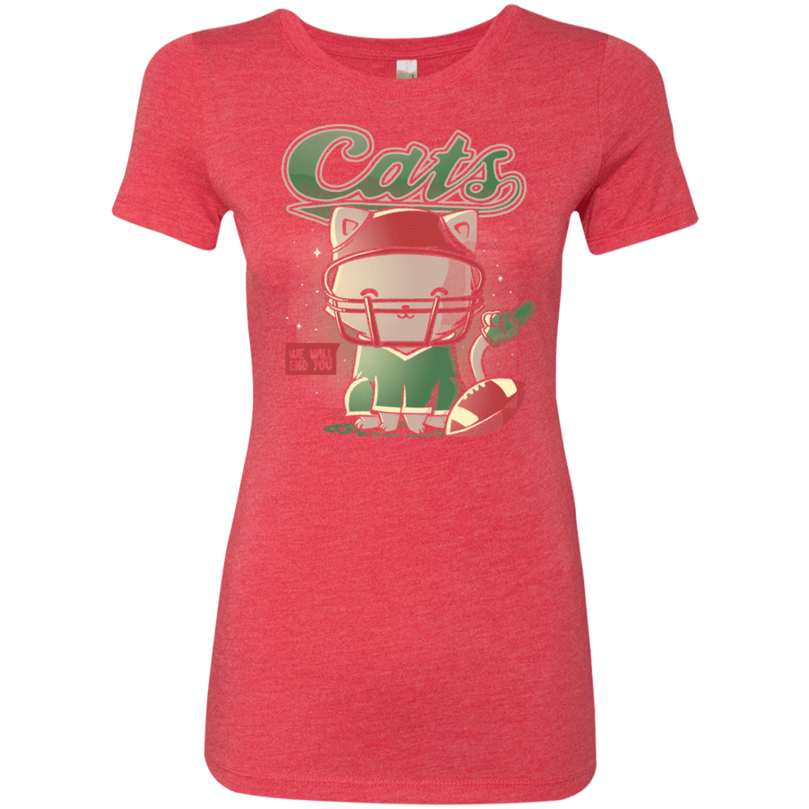 T-Shirts Vintage Red / S Cats Football Women's Triblend T-Shirt