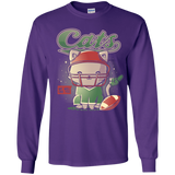 T-Shirts Purple / YS Cats Football Youth Long Sleeve T-Shirt