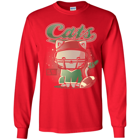 T-Shirts Red / YS Cats Football Youth Long Sleeve T-Shirt