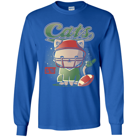 T-Shirts Royal / YS Cats Football Youth Long Sleeve T-Shirt