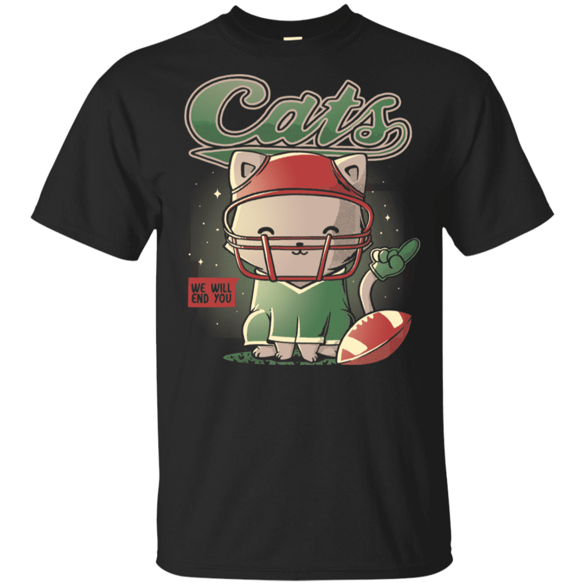 T-Shirts Black / YXS Cats Football Youth T-Shirt