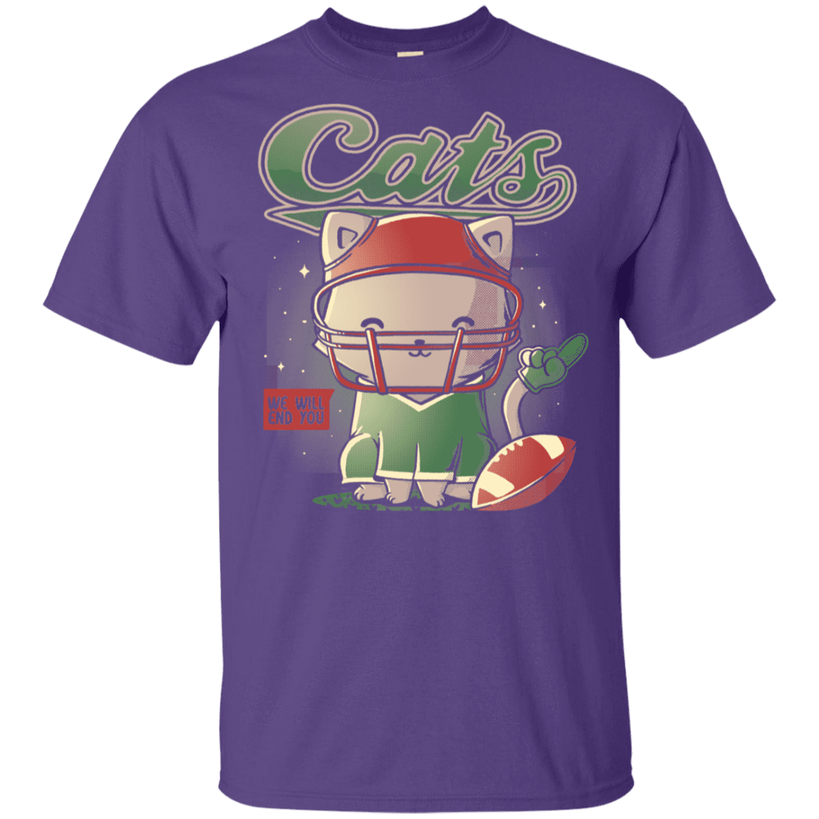 T-Shirts Purple / YXS Cats Football Youth T-Shirt