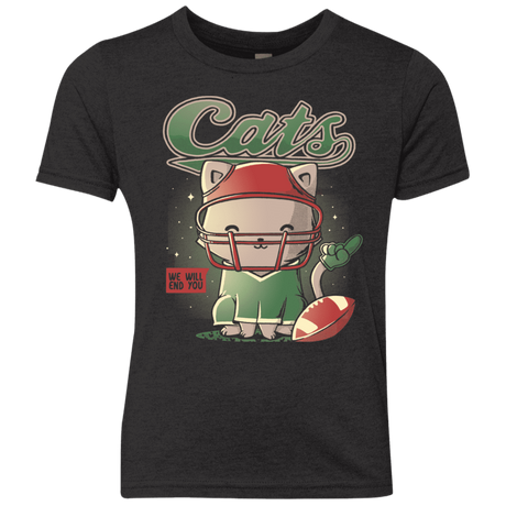 T-Shirts Vintage Black / YXS Cats Football Youth Triblend T-Shirt