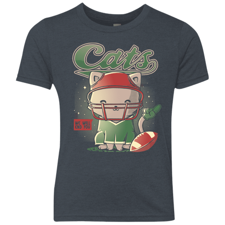 T-Shirts Vintage Navy / YXS Cats Football Youth Triblend T-Shirt
