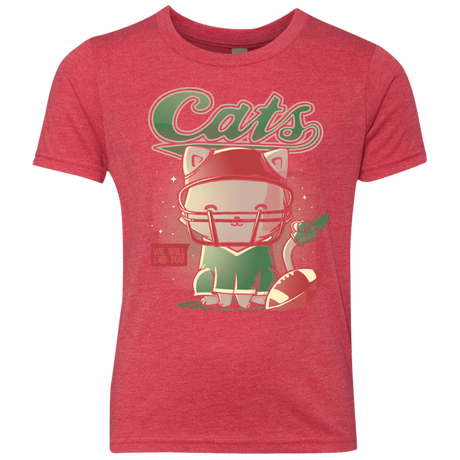 T-Shirts Vintage Red / YXS Cats Football Youth Triblend T-Shirt