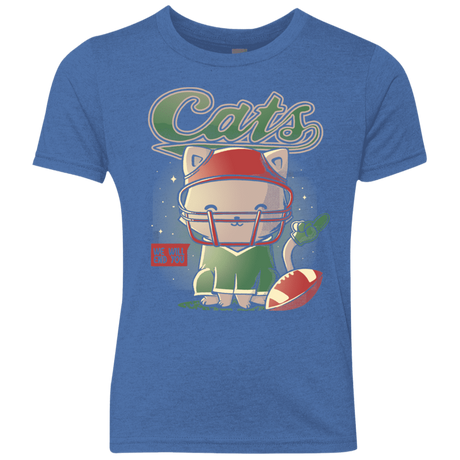 T-Shirts Vintage Royal / YXS Cats Football Youth Triblend T-Shirt