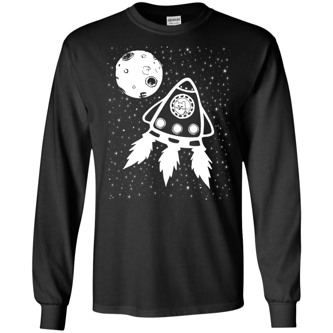 T-Shirts Black / S Catstronaut Men's Long Sleeve T-Shirt