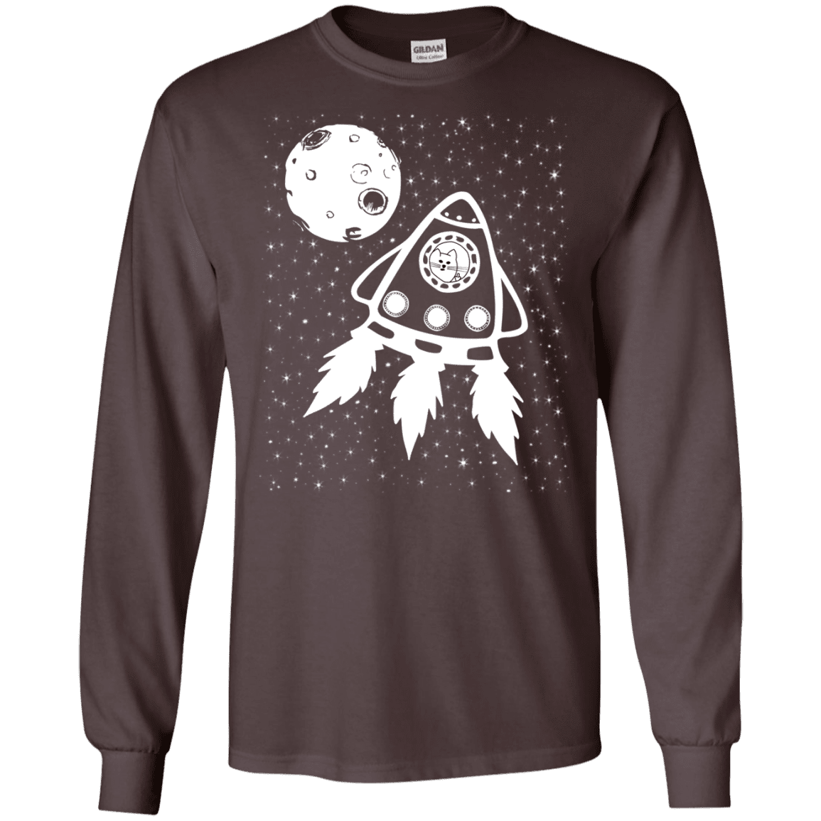 T-Shirts Dark Chocolate / S Catstronaut Men's Long Sleeve T-Shirt