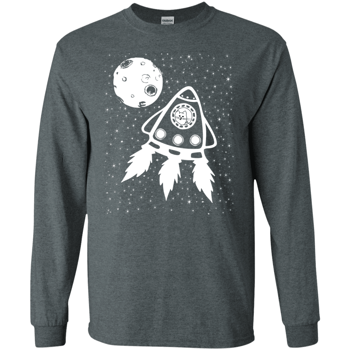 T-Shirts Dark Heather / S Catstronaut Men's Long Sleeve T-Shirt