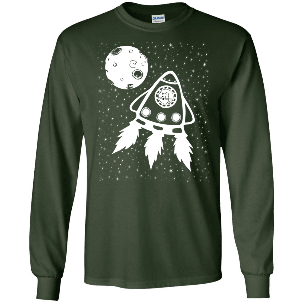 T-Shirts Forest Green / S Catstronaut Men's Long Sleeve T-Shirt