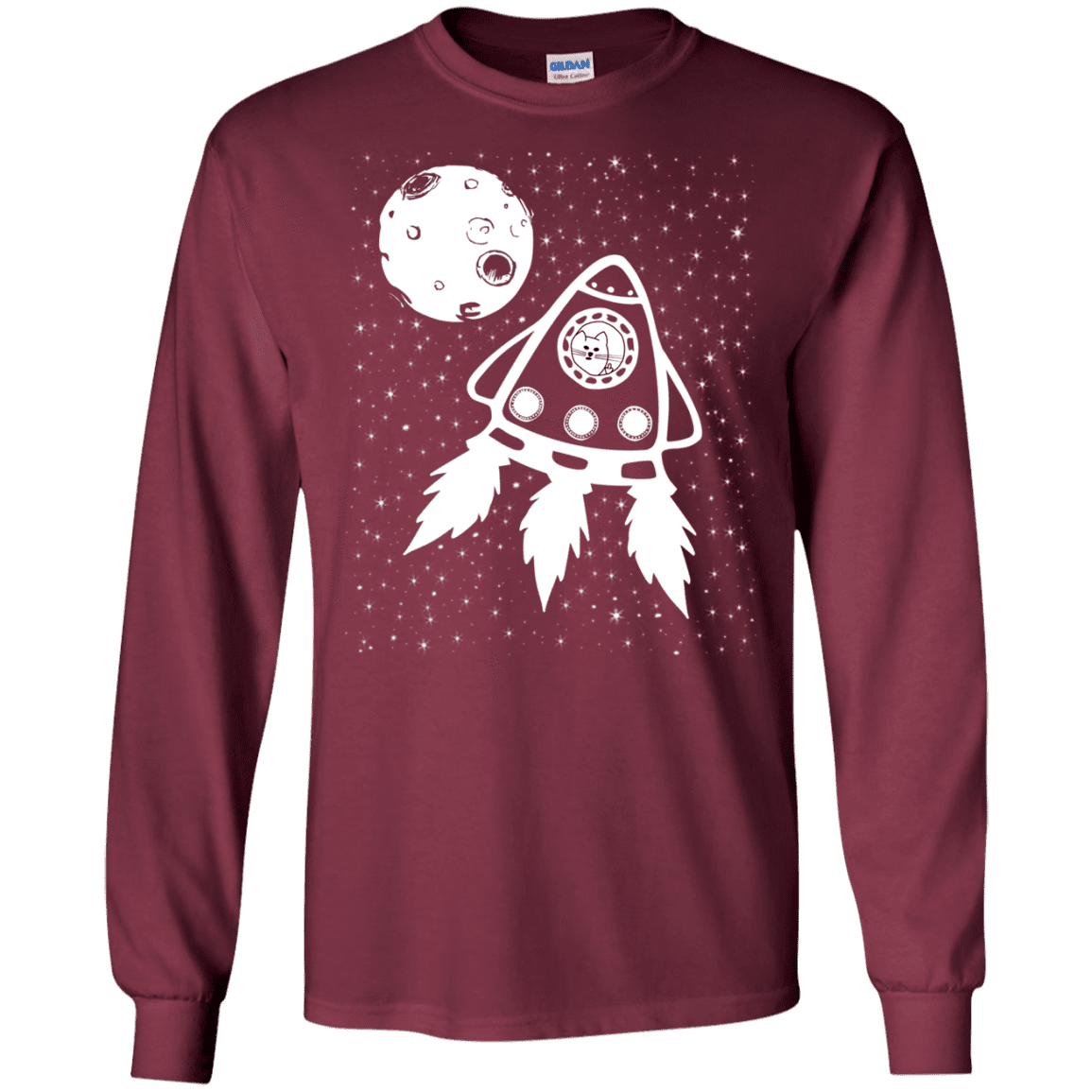 T-Shirts Maroon / S Catstronaut Men's Long Sleeve T-Shirt