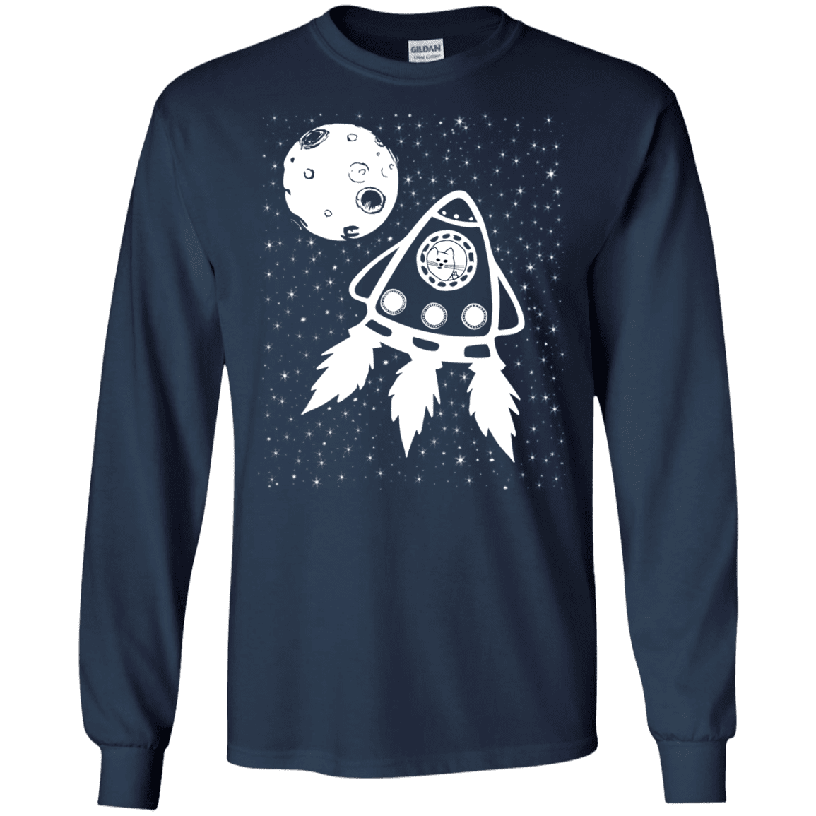 T-Shirts Navy / S Catstronaut Men's Long Sleeve T-Shirt