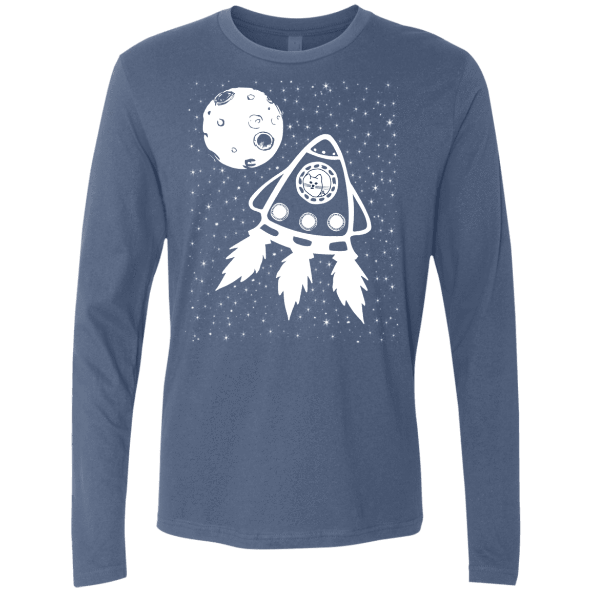 T-Shirts Indigo / S Catstronaut Men's Premium Long Sleeve