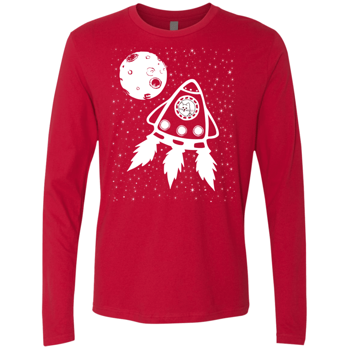 T-Shirts Red / S Catstronaut Men's Premium Long Sleeve