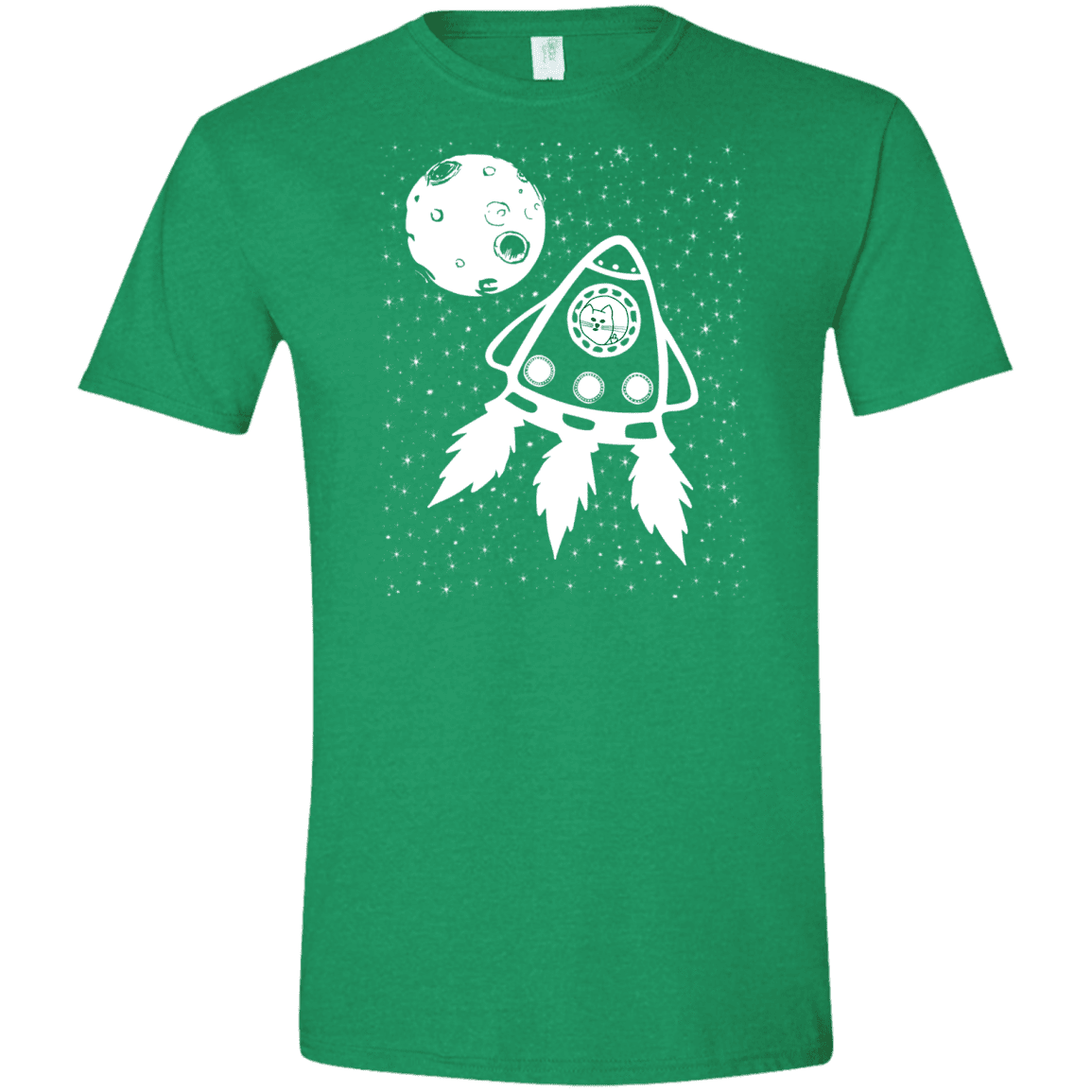 T-Shirts Heather Irish Green / S Catstronaut Men's Semi-Fitted Softstyle