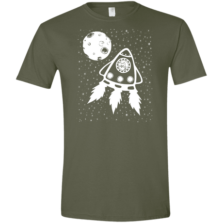 T-Shirts Military Green / S Catstronaut Men's Semi-Fitted Softstyle