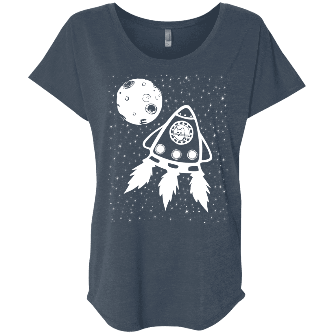 T-Shirts Indigo / X-Small Catstronaut Triblend Dolman Sleeve