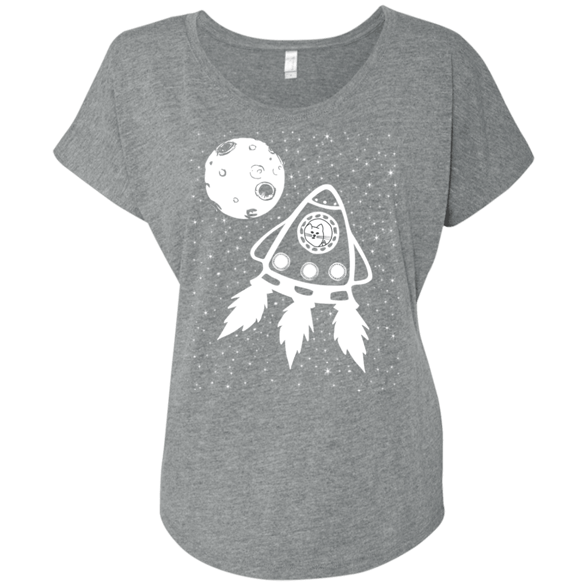 T-Shirts Premium Heather / X-Small Catstronaut Triblend Dolman Sleeve