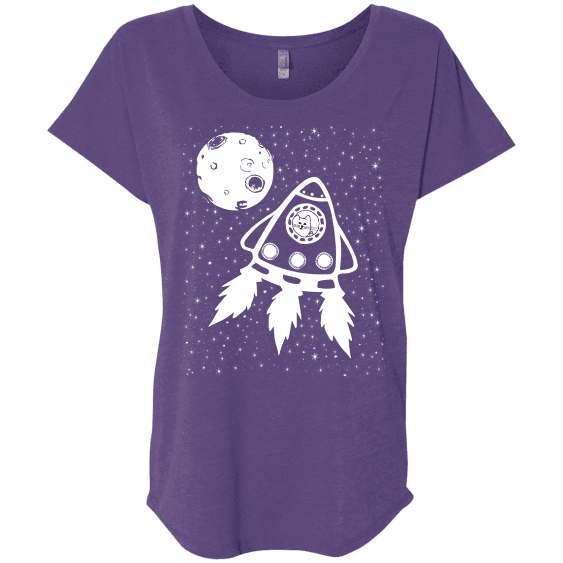 T-Shirts Purple Rush / X-Small Catstronaut Triblend Dolman Sleeve