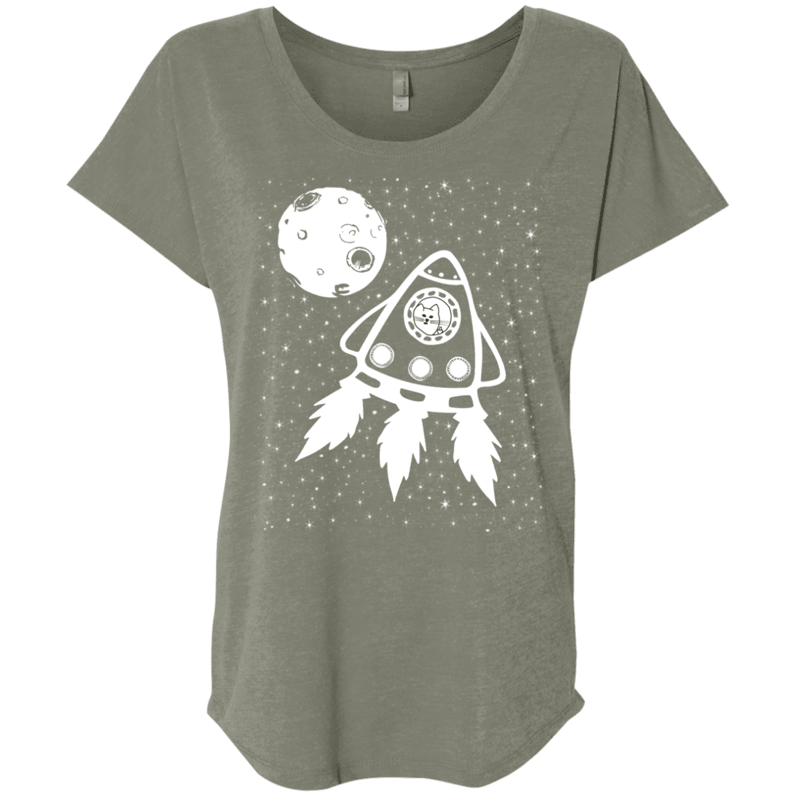 T-Shirts Venetian Grey / X-Small Catstronaut Triblend Dolman Sleeve