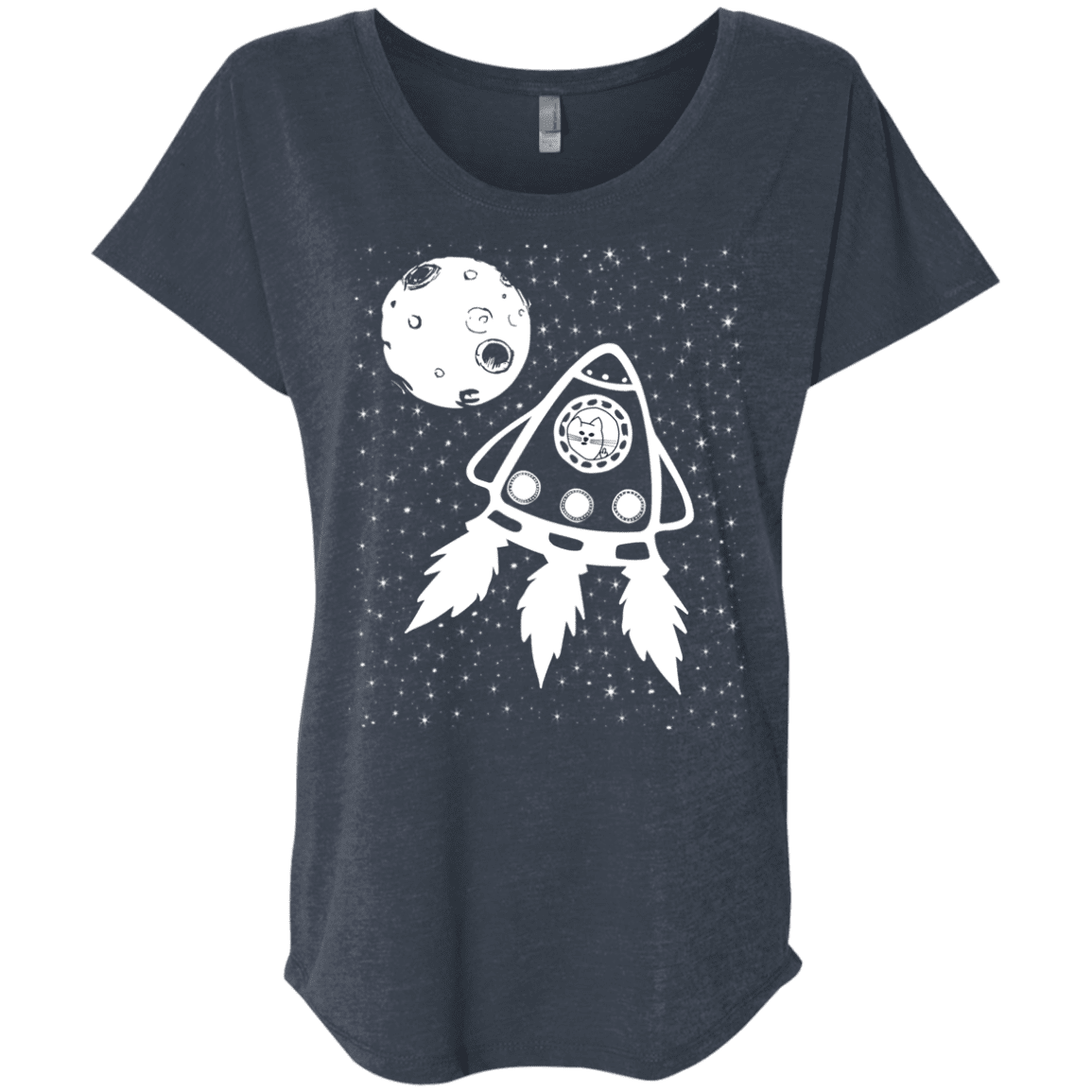 T-Shirts Vintage Navy / X-Small Catstronaut Triblend Dolman Sleeve