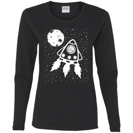 T-Shirts Black / S Catstronaut Women's Long Sleeve T-Shirt