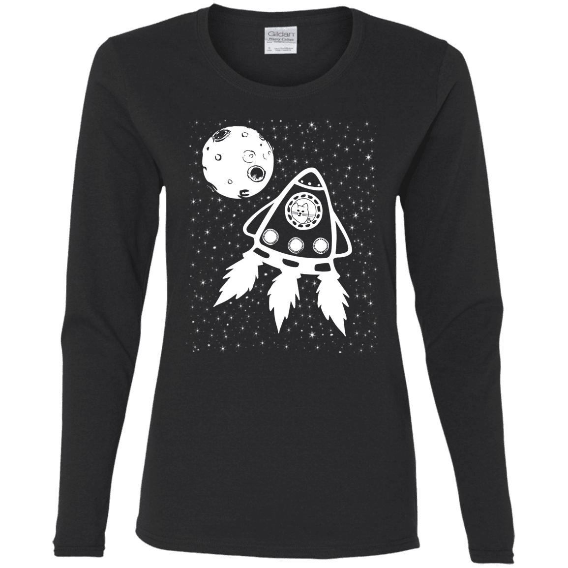 T-Shirts Black / S Catstronaut Women's Long Sleeve T-Shirt