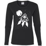 T-Shirts Black / S Catstronaut Women's Long Sleeve T-Shirt