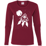 T-Shirts Cardinal / S Catstronaut Women's Long Sleeve T-Shirt