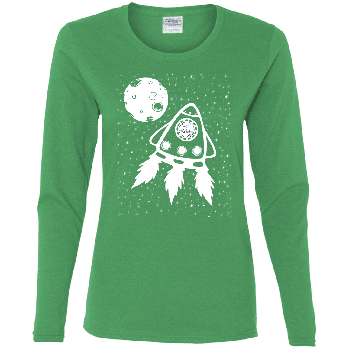 T-Shirts Irish Green / S Catstronaut Women's Long Sleeve T-Shirt