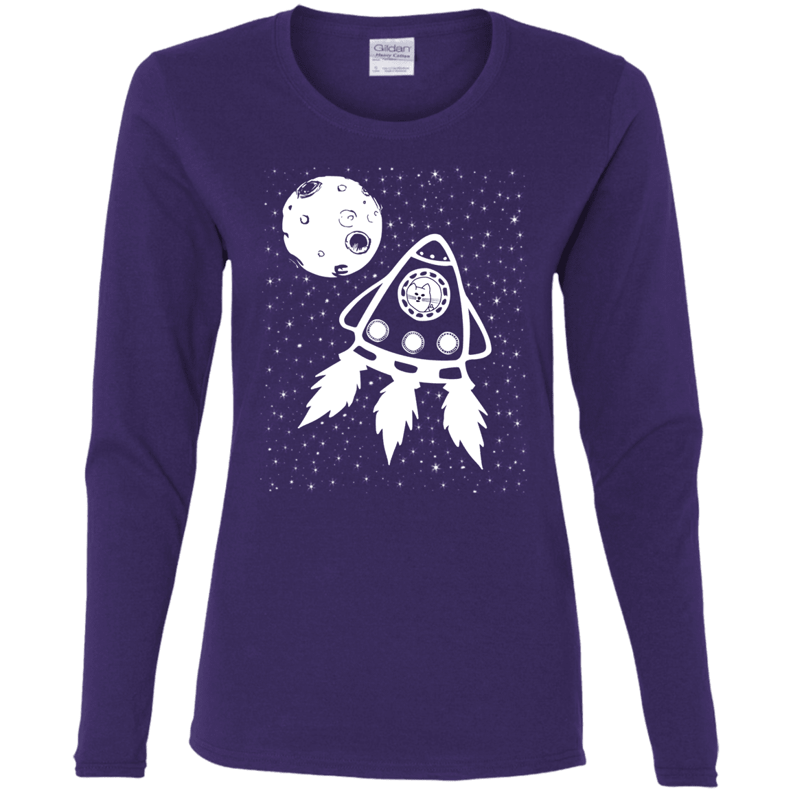 T-Shirts Purple / S Catstronaut Women's Long Sleeve T-Shirt