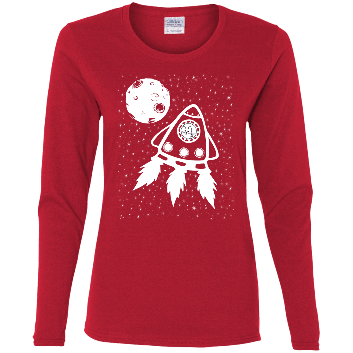 T-Shirts Red / S Catstronaut Women's Long Sleeve T-Shirt