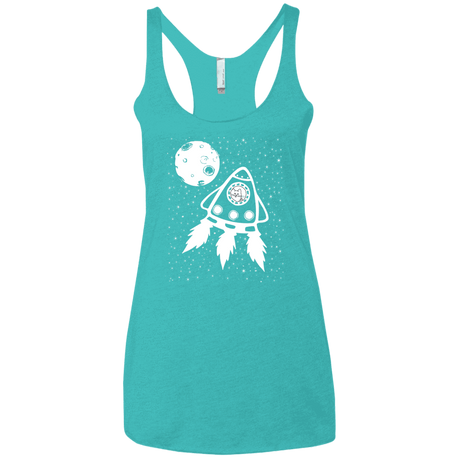 T-Shirts Tahiti Blue / X-Small Catstronaut Women's Triblend Racerback Tank