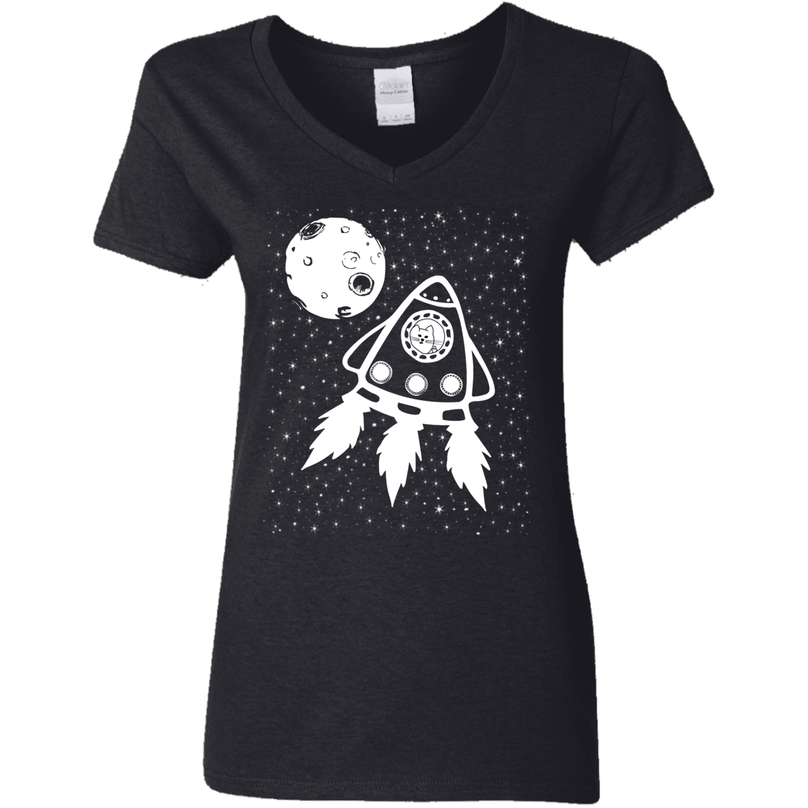 T-Shirts Black / S Catstronaut Women's V-Neck T-Shirt