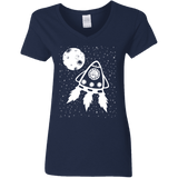 T-Shirts Navy / S Catstronaut Women's V-Neck T-Shirt