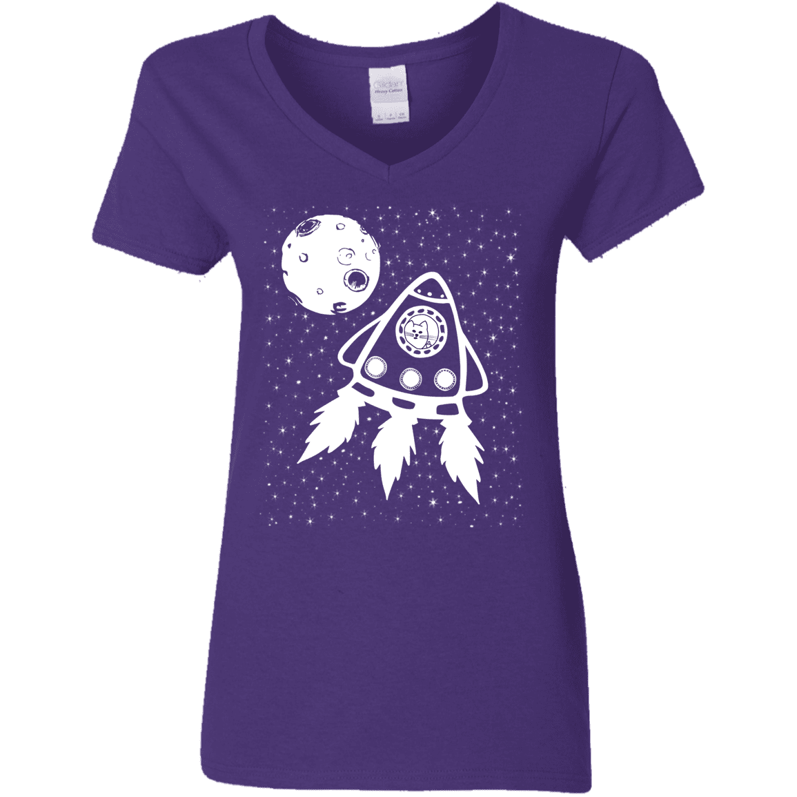 T-Shirts Purple / S Catstronaut Women's V-Neck T-Shirt