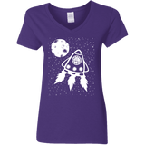 T-Shirts Purple / S Catstronaut Women's V-Neck T-Shirt