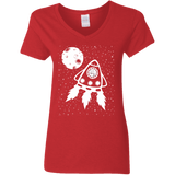 T-Shirts Red / S Catstronaut Women's V-Neck T-Shirt